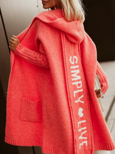 This Week's Promotion Full Size SIMPLY LIVE Hooded Cardigan