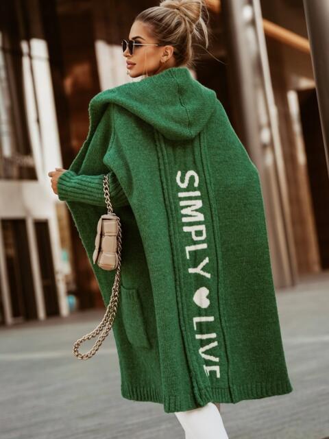 This Week's Promotion Full Size SIMPLY LIVE Hooded Cardigan