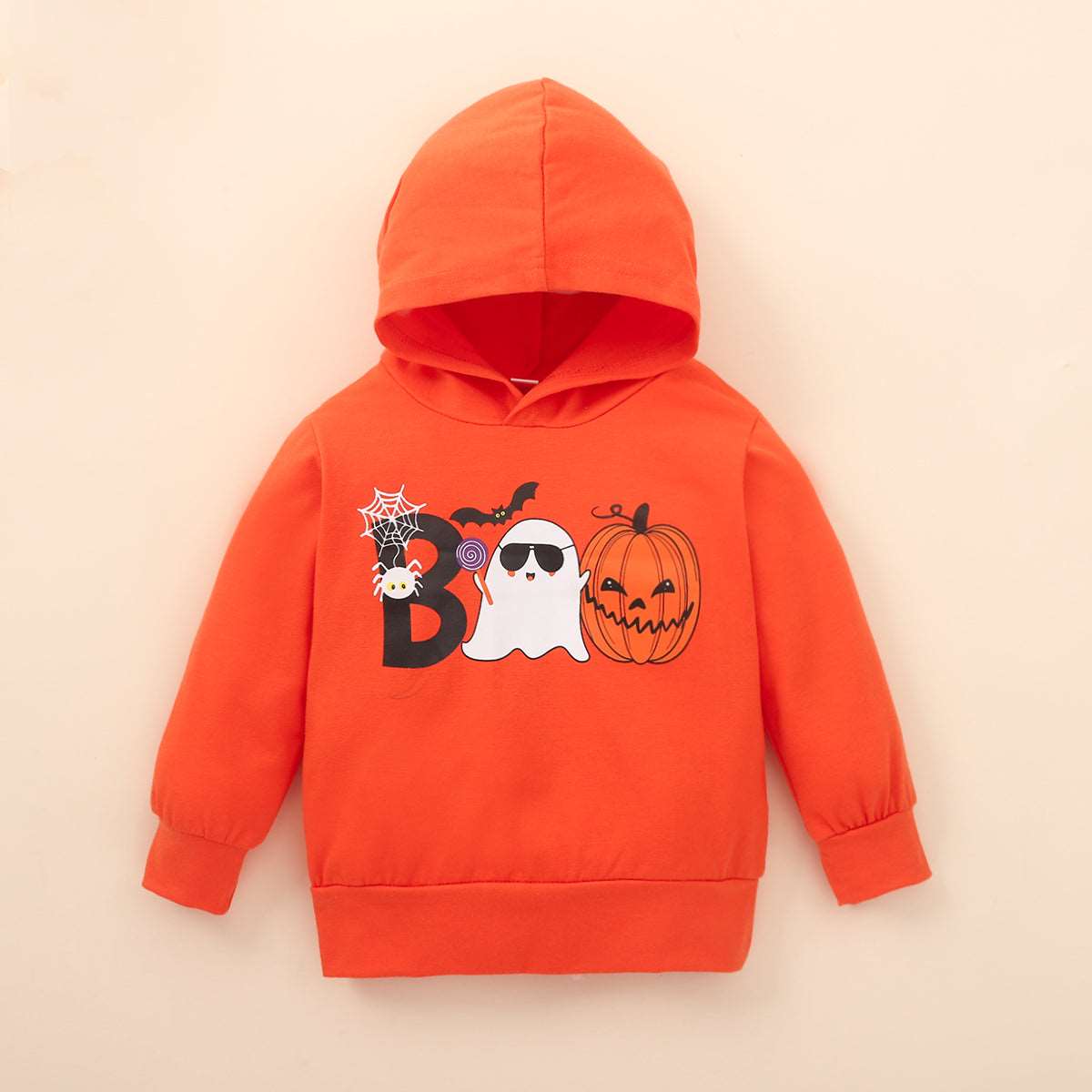 BOO Graphic Long Sleeve Hoodie and Printed Pants Set