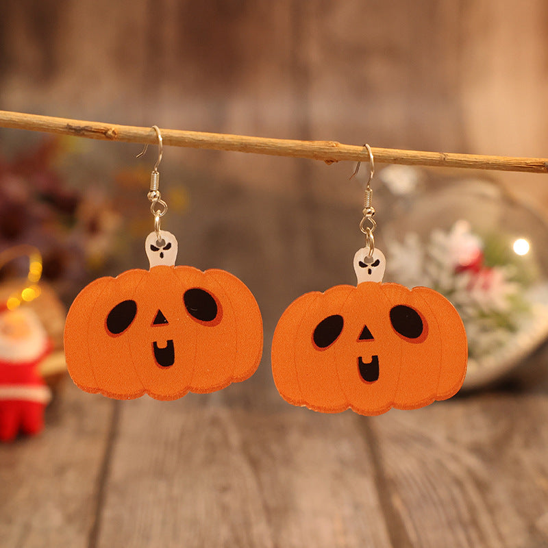 Acrylic Alloy Pumpkin Shape Earrings