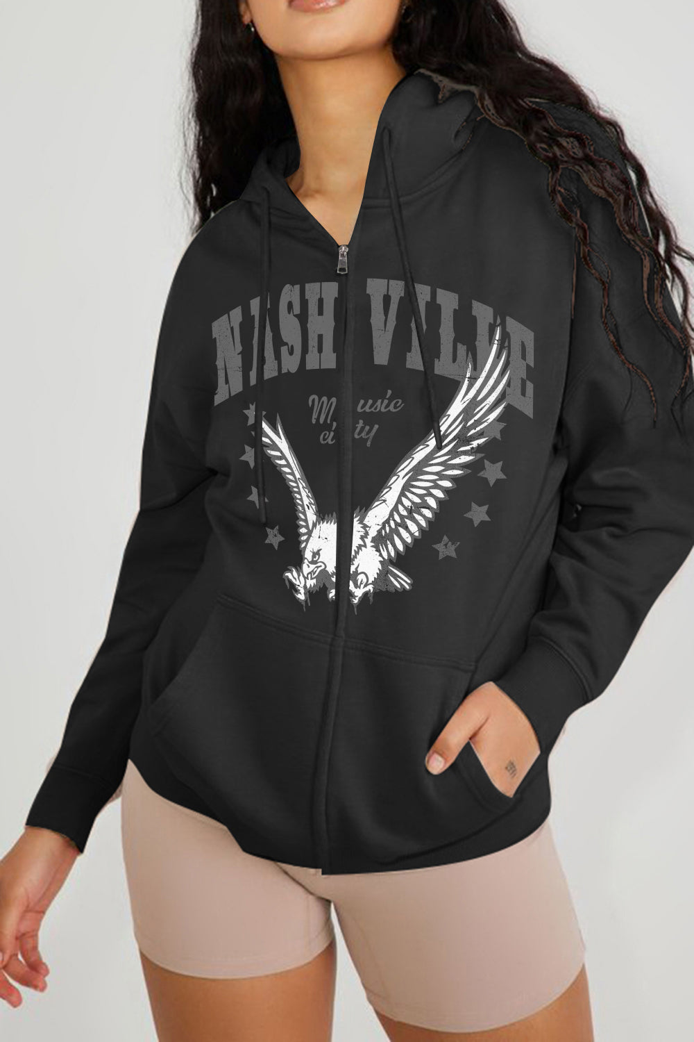 Simply Love Simply Love Full Size NASHVILLE MUSIC CITY Graphic Hoodie