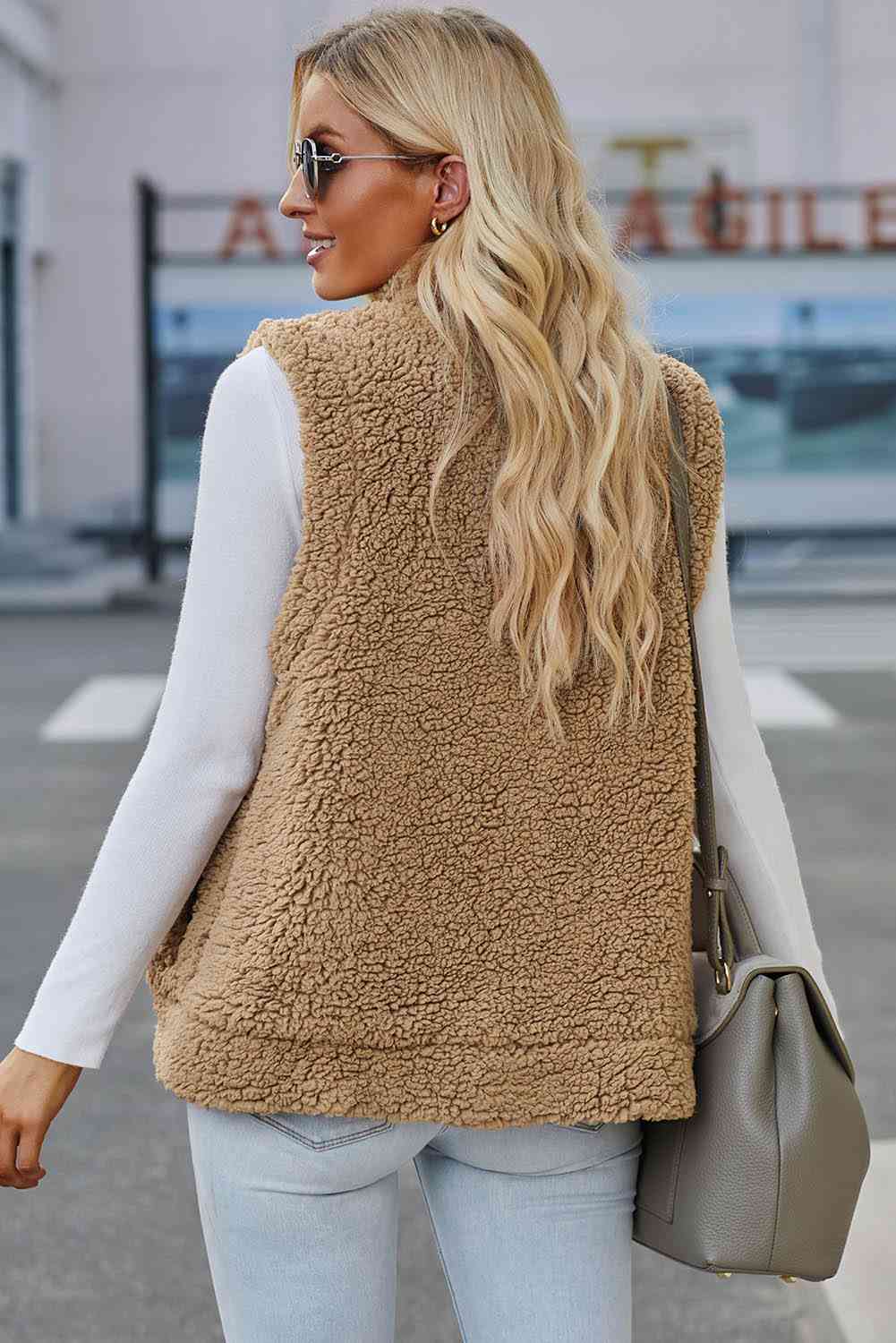 Snap Down Vest with Pockets