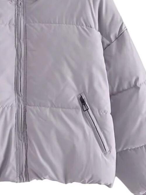 Zip Up Drawstring Winter Coat with Pockets