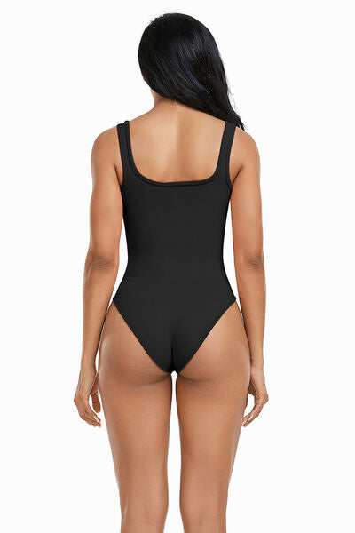 Wide Strap Square Neck Active Bodysuit