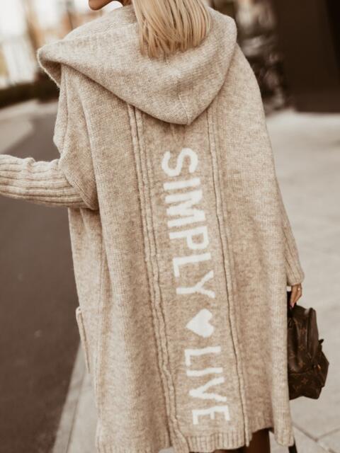 This Week's Promotion Full Size SIMPLY LIVE Hooded Cardigan