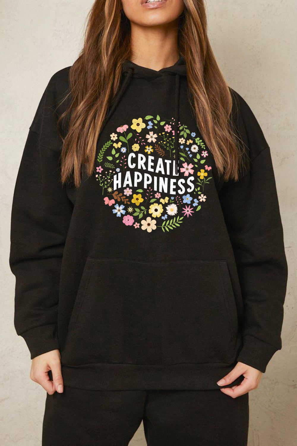 Simply Love Simply Love Full Size CREATE HAPPINESS Graphic Hoodie